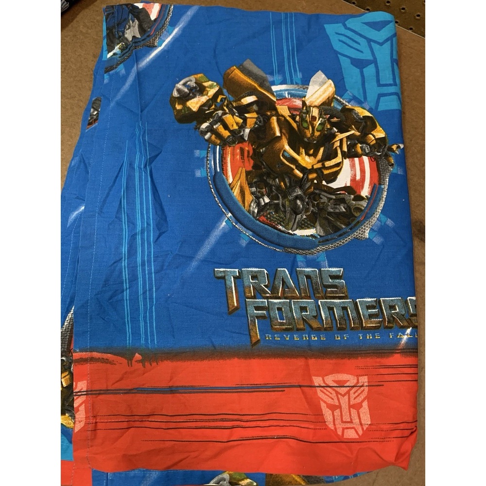 Vintage 2009 Transformers Hasbro Flat Sheet‎ Twin Size With 1 Pillow Case